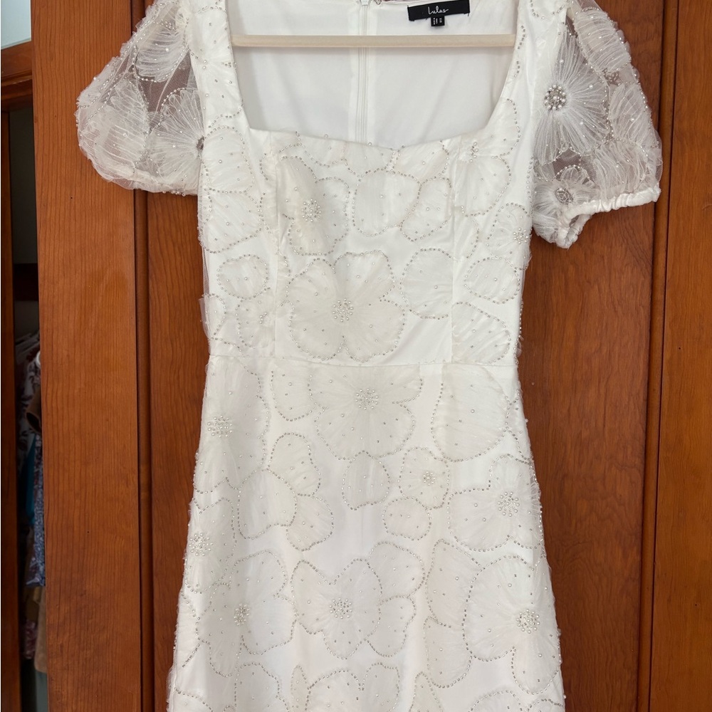 Lulu's White Floral Mini Dress